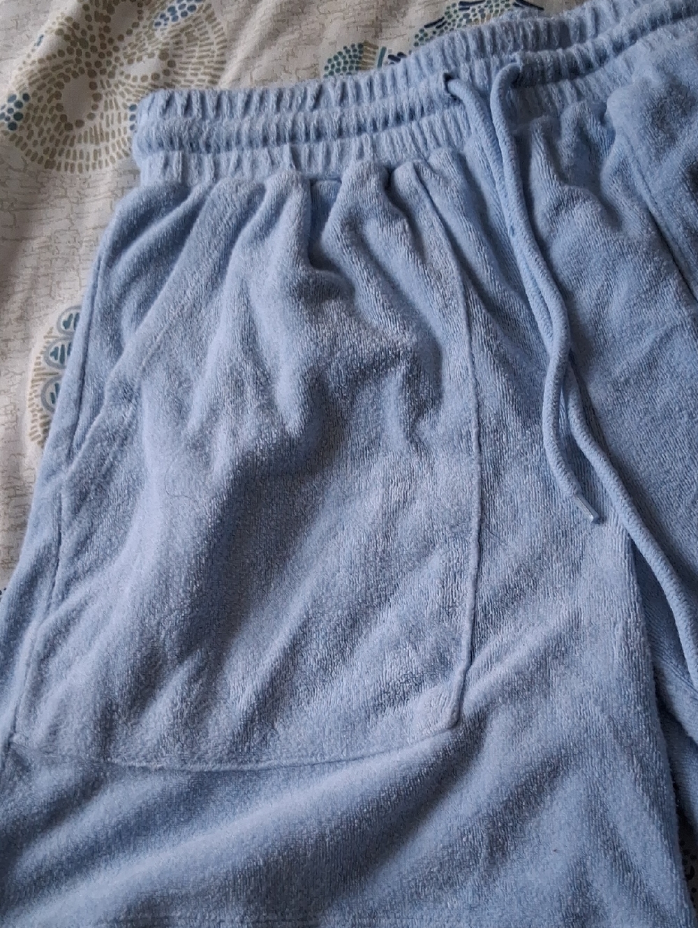 Forever 21 Light Blue Terry Cloth Drawstring Athletic Shorts - Picture 4 of 7